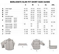 Size Chart Berlioni Shirts