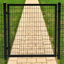 4 Foot Black Chain Link Fence Gate Forgeright 4 Ft X 4 Ft Deco Grid Black Steel Straight Fence Gate Metal Garden Fencing Metal Driveway Gates Steel Fence