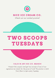 Colorful Modern Basic Shapes Ice Cream Coupon Templates By