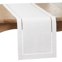 Coordinate placemats, cloth napkins, flatware and dishes with the table runner and the party's theme. White Table Runners Up To 65 Off Until 11 20 Wayfair Wayfair