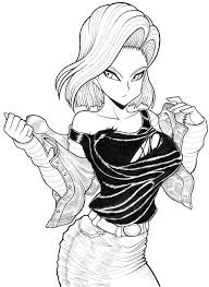 Help these snappy dressers find the perfect outfit by coloring in their wardrobe. Sexy Android 18 Coloring Page Anime Coloring Pages