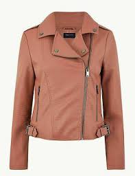 Women S New M S Biker Jacket Faux Leather Blush Uk Size 12 Eu 40 Us 16 Fashion Clothing Shoes A Clothes For Women Faux Leather Biker Jacket Star Clothing