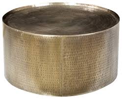 42 w drum coffee table solid tempered glass iridescent finish stainless steel. Hammered Brass Coffee Table Transitional Coffee Tables By Design Mix Furniture Houzz