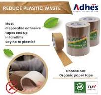 ADHES Biodegradable Kraft Paper Tape 2 inch x 55 Yards Eco Friendly Brown  Packing Tape