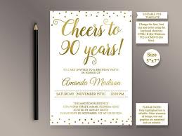 21 posts related to 90th birthday party invitations with photo. Editable 90th Birthday Party Invitation Template Cheers To 90 Etsy 90th Birthday Invitations Party Invite Template Birthday Party Invitation Templates