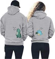 LovelyAngel Pair of hoodie, dinosaur hoodie, couple hoodie, sweatshirt  jacket, pullover, men's pullover, men's hooded pullover, men's winter  couple gifts, Grey - Men, s : Amazon.de: Fashion