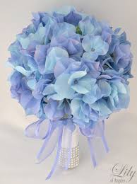 17pcs Wedding Bridal Bouquet Silk Flower Decoration Package Periwinkle Blue Hydrangeas Lily Of Blue Wedding Bouquet Hydrangeas Wedding Flower Bouquet Wedding