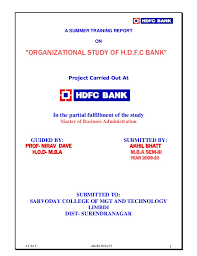 There is a section on its website which displays the foreign exchange rates it offers. Organization Study On Hdfc Bank