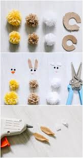 Basteln Mit Wolle Zu Ostern Niedliche Pompom Tiere Fur Kinder Dekoration Haus Ostern Hasen Basteln Osternest Basteln Basteln Ideen Ostern