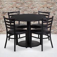 Check spelling or type a new query. Amazon Com Flash Furniture 36 Round Black Laminate Table Set With Round Base And 4 Ladder Back Metal Chairs Black Vinyl Seat Table Chair Sets