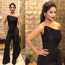 Yay Or Nay Hina Khan In A Black Outfit Heena Khan Fashion Indian Tv Actress