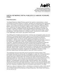 DIGITAL NETWORKS, DIGITAL PUB(L)ICS (1): LABOUR, PLEASURE, PORN.