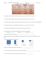 Radiometric dating involves dating rocks or other objects by measuring the extent to which different radioactive isotopes or nuclei have decayed. Radiometric Dating Practice