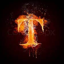 Stock Image Of Fire Swirl Letter T Isolated On Black Background Computer Design