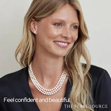 Amazon.com: The Pearl Source 14K Gold 5.5-6.0mm AAA Quality Round Genuine  White Triple Japanese Akoya Saltwater Cultured Pearl Necklace in 17-18-19"  ...