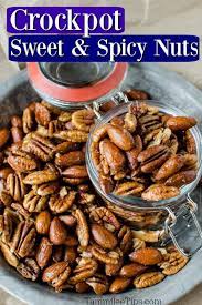 Crock Pot Sweet And Spicy Nuts Recipe Perfect For Christmas Super Easy Recipe That Is Great For Diy Holiday Gifts Spicy Nuts Crockpot Recipes Easy Nut Recipes