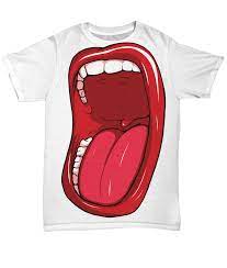 Open Mouth Screaming Red Lips All Over Print Shirt Lips Cartoon Printed Shirts Mouth