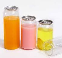 Wholesale 350ml 500ml Good Quality Beverage Cans Plastic Cans With Aluminum  Lids
