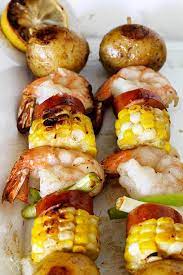 Grilled Shrimp Kebabs Low Country Boil All That S Jas Recipe Cookout Food Kabob Recipes Recipes