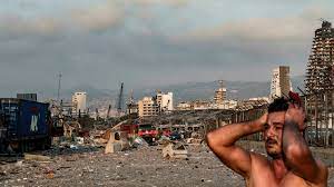 (a) location of august 4, 2020 beirut explosion point marked by a red star in the globe. Yulg8gbmj Jsrm