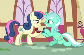 2172485 Bon Bon Couple Edit Female It Happened Lesbian Lyrabon Lyra Heartstrings Marriage Proposal P My Little Pony Drawing Mlp My Little Pony Pony