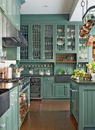 19 Green Color Schemes That Prove This Fresh Hue Goes With Almost Everything Green Kitchen Cabinets Kitchen Remodel Kitchen Renovation