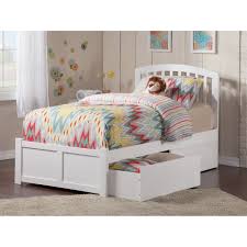 Platform twin beds have a sleeker look when compared to box spring beds or those that are made from metal frames. Richmond White Twin Storage Platform Bed With Flat Panel Foot Board