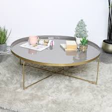 White round nesting coffee tables: Gold Purple Coffee Table Flora Furniture