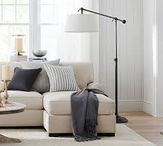 I have a great sectional in my family room but i can't fit a light in the corner and it is so dark it drives me nuts. Chelsea Metal Sectional Floor Lamp Pottery Barn
