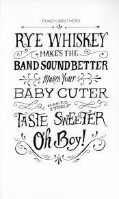 Stuff From The Outside Hand Lettered Print Rye Whiskey Avett Brothers Lyrics