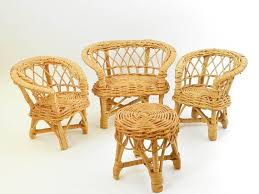 Miniature Wicker Doll Furniture Chairs Loveseat Couch Table Woven Furniture 1970s Vintage Doll Accessor With Images Doll Furniture Woven Furniture Barbie Furniture