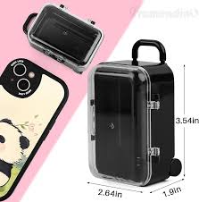 Shein 4 Pack Mini Plastic Travel Hard Suitcase Box Reception Candy Case for Wedding Decoration Large,one-size