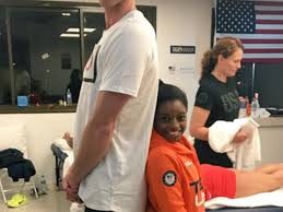 Simone has got a great personality. Gymnast Simone Biles Stood Next To An Insanely Tall Volleyball Player And The Photo Is Gold Self