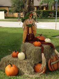 Scarecrow Pumpkin And Hay Bales Cute Fall Display And Photo Op For The Young Kids Fall Yard Decor Fall Harvest Decorations Fall Fireplace