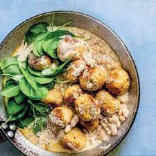 Chicken Frikkadels With Creamy Beans And Spinach Woolworths Taste Recipe Recipes Healthy Meals To Cook Spinach