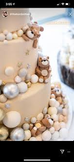 Khloe Teddy Bear Baby Shower In 2020 Baby Shower Cakes Neutral Teddy Bear Baby Shower Baby Bear Baby Shower