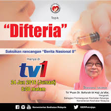 Dr hjh safurah hj jaafar director, family health development division, ministry of health, malaysia. Kementerian Kesihatan Malaysia Ketahui Dan Dapatkan Maklumat Berkaitan Difteria Di Berita Nasional Di Rtm Radio Televisyen Malaysia Tv1 Pada 24 Jun 2016 Jumaat 8 00 Malam Bersama Tetamu Ybhg To Puan