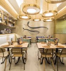 The Color Themes Was Natural Color Combined With Their Color Identity Blue This Concept Determine A Differ Restaurant Design Bar Design Restaurant Bar Design