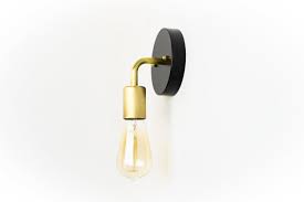 Black And Brass Wall Sconce Plug In Brass And Black Wall Sconce Mid Century Wall Lamp Industrial Lights Vanity Light Industrial Wall Lamp Wall Lamp Black Wall Sconce