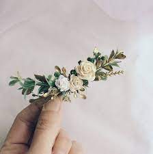 The giveaway is now closed. Accessories White Rose With Gold And Greenery Floral Hair Comb Hair Accessories