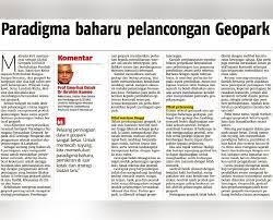 Hasil kajian ini mampu menyumbang kepada peningkatan pengetahuan dalam pelancongan dan isu persekitaran. Paradigma Baharu Pelancongan Geopark
