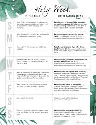 Holy week bingo, jesus timeline of passion week before easter, christian game. Holy Week Activities For Each Day Printable House Mix
