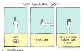 SIGN LANGUAGE BASICS / poorly drawn lines :: goat :: language :: sign ::  funny pictures :: comics (funny comics & strips, cartoons) / funny pictures  & best jokes: comics, images, video, humor, gif animation - i lol'd