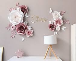 20 diy paper flower tutorials how to make paper flowers. Woodland Nursery Wall Decor 4 Birch Trees Fox Friends Fox Etsy Paper Flower Wall Decor Personalized Nursery Wall Decor Paper Flower Wall