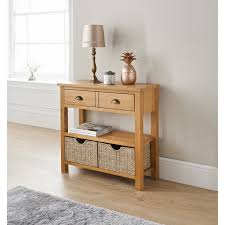 When building an area, bear in mind the atmosphere you would want to produce within the room. Wiltshire Oak Console Table With Storage Baskets Furniture B M