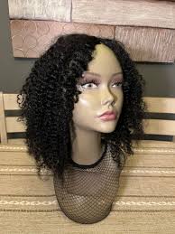 V-Part Human Hair 12 inch Kinky Curly Wig
