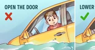 how to escape from a sinking car