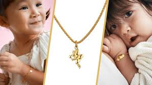Gold pendant for boy 2024 baby
