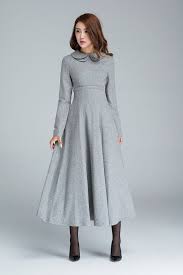 Gray Dress Women Wool Dress Winter Dress Womens Dresses Etsy Wool Dress Gray Dress Women Winter Dresses
