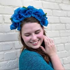 Lush Blue Rose Flower Crown, Blue Rose Floral Headband, Blue Rose Flower  Headband, Modeled by Kayla